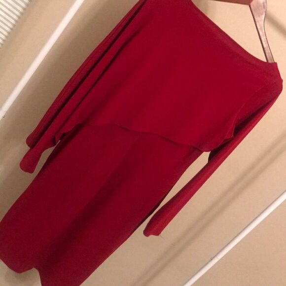 Lundstrom Asymmetrical Panel Red Dress - Size SM - Picture 7 of 7